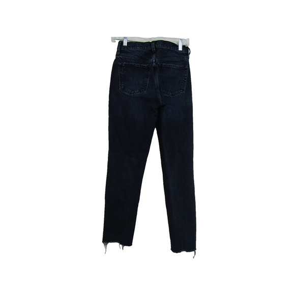 We The Free Blue Button Fly Distressed Skinny Jeans 25" Mid Rise Minimalist - Picture 2 of 7